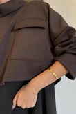Elva Double Layer Dress Brown Black